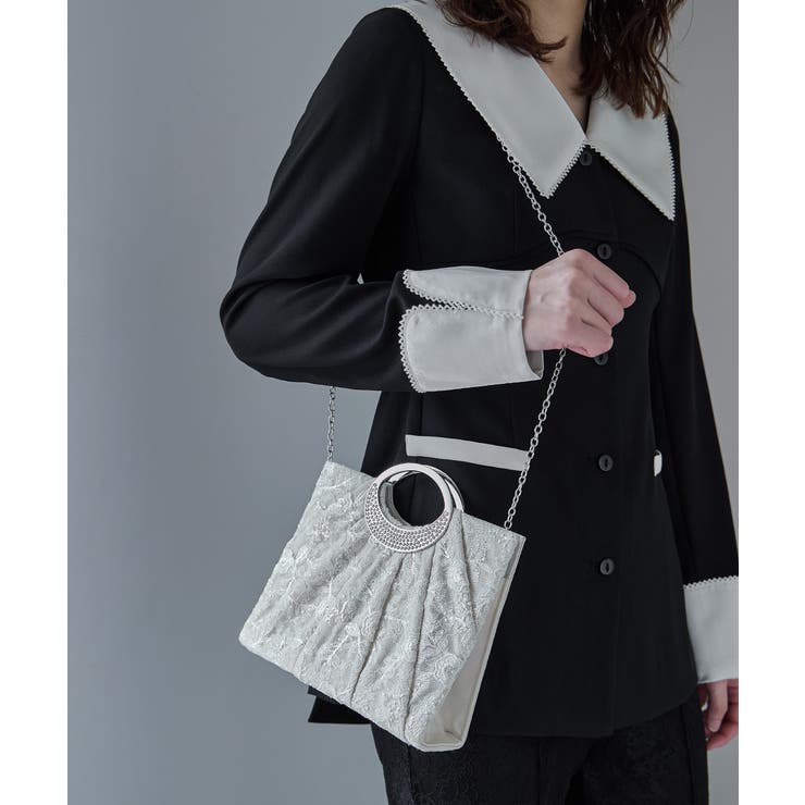 niana ニアナ スパンコール刺繍レースハンドバッグ | Fashion Letter | 詳細画像6 