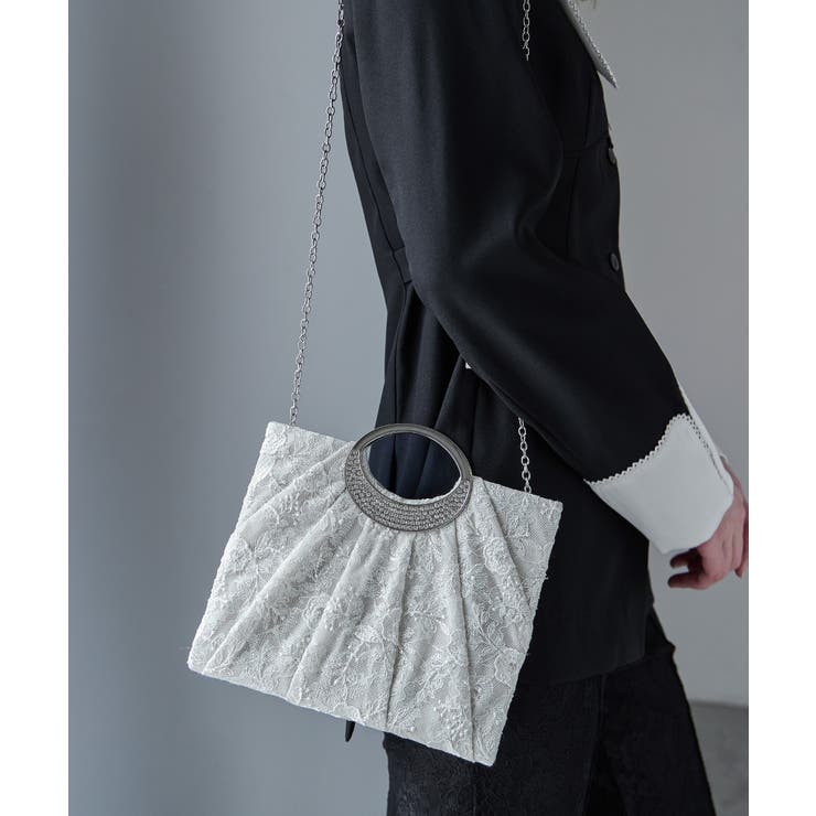 niana ニアナ スパンコール刺繍レースハンドバッグ | Fashion Letter | 詳細画像7 