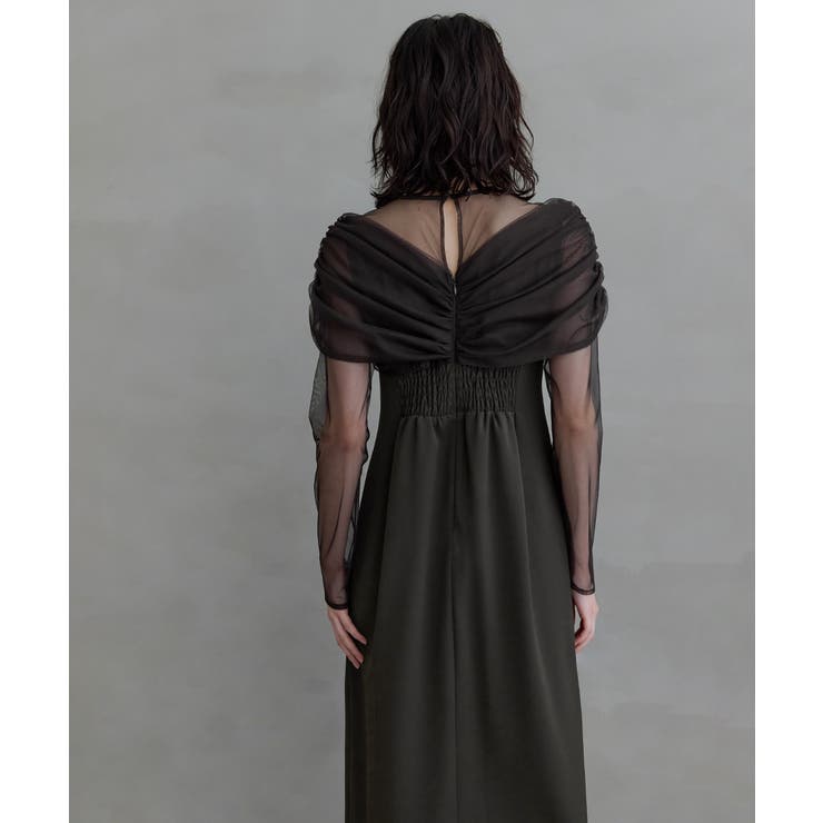 niana ニアナ シアーギャザーカラムドレス | Fashion Letter | 詳細画像12 