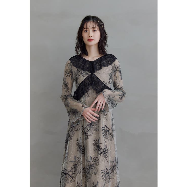 モカ | niana ニアナ クロスレースフラワードレス | Fashion Letter