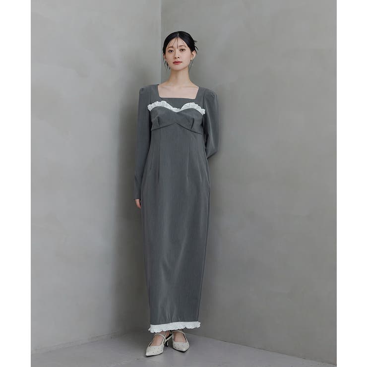 niana ニアナ フリルトリムロングドレス | Fashion Letter | 詳細画像3 