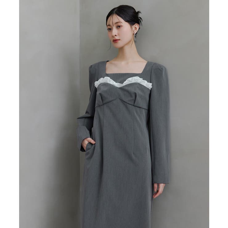 niana ニアナ フリルトリムロングドレス | Fashion Letter | 詳細画像4 