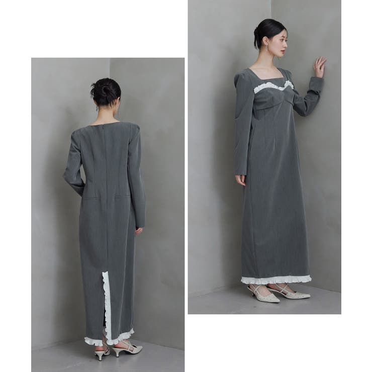 niana ニアナ フリルトリムロングドレス | Fashion Letter | 詳細画像5 