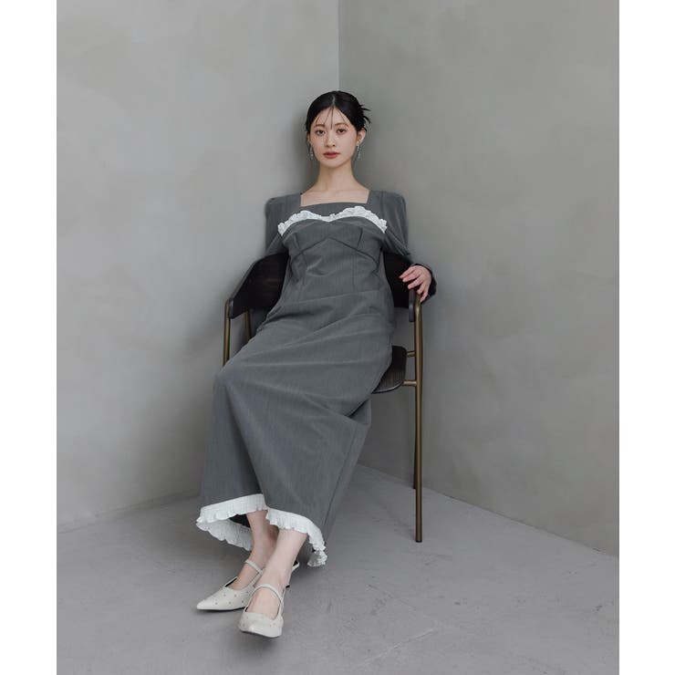 niana ニアナ フリルトリムロングドレス | Fashion Letter | 詳細画像7 
