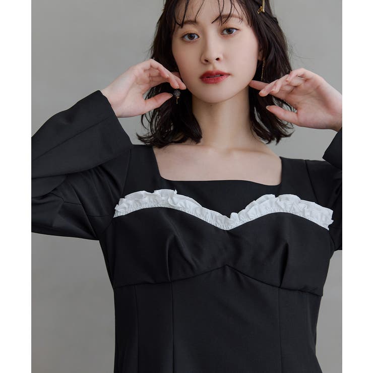 niana ニアナ フリルトリムロングドレス | Fashion Letter | 詳細画像12 