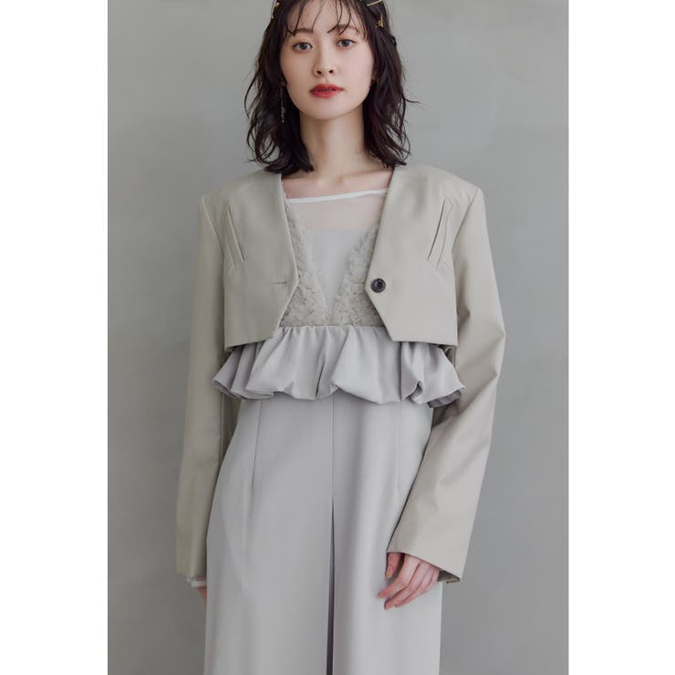 グレージュ | niana ニアナ スラッシュポケットクロップドジャケット | Fashion Letter