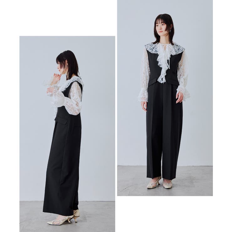 niana ニアナ レースラッフルオールインワンドレス | Fashion Letter | 詳細画像9 