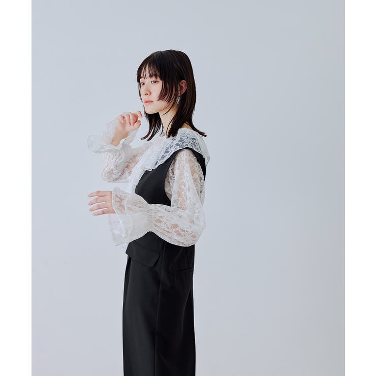 niana ニアナ レースラッフルオールインワンドレス | Fashion Letter | 詳細画像10 