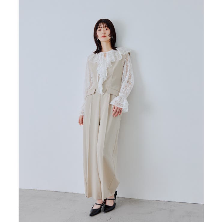 niana ニアナ レースラッフルオールインワンドレス | Fashion Letter | 詳細画像13 