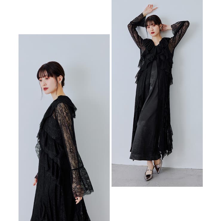 niana ニアナ ラッフルレースガウンレイヤードドレス | Fashion Letter | 詳細画像15 