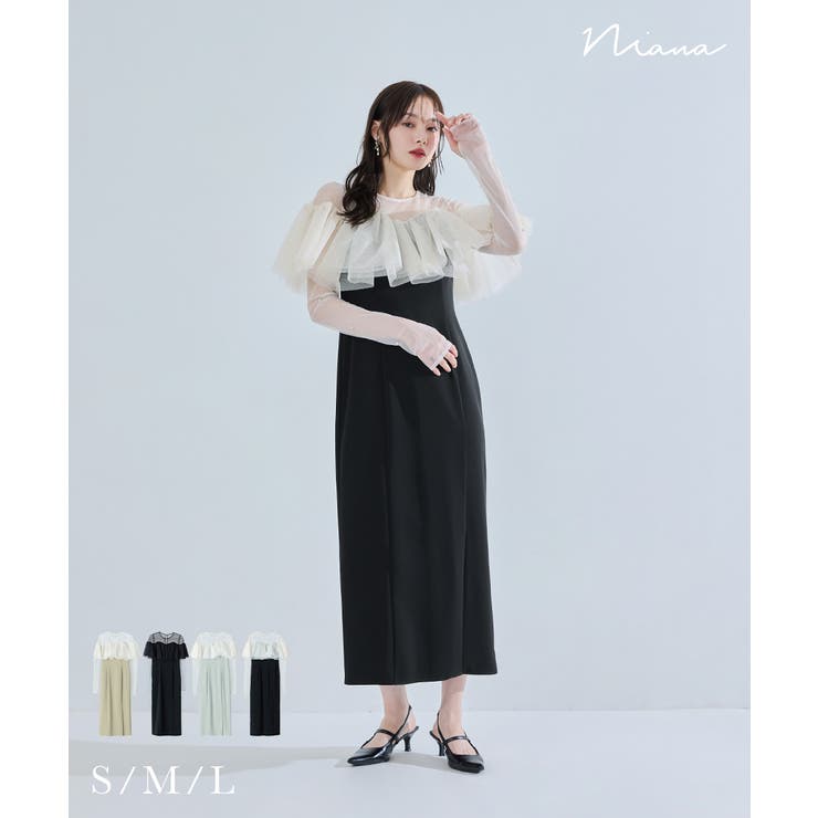 niana ニアナ フローティングラッフルマルチスリーブドレス | Fashion Letter | 詳細画像1 