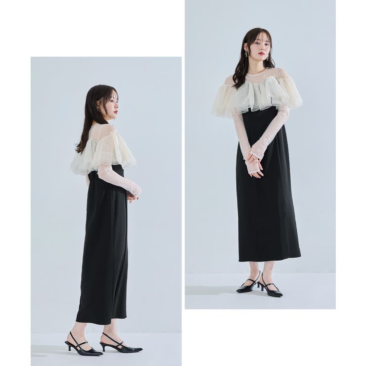 niana ニアナ フローティングラッフルマルチスリーブドレス | Fashion Letter | 詳細画像4 