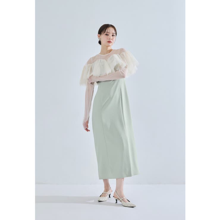 ミント | niana ニアナ フローティングラッフルマルチスリーブドレス | Fashion Letter