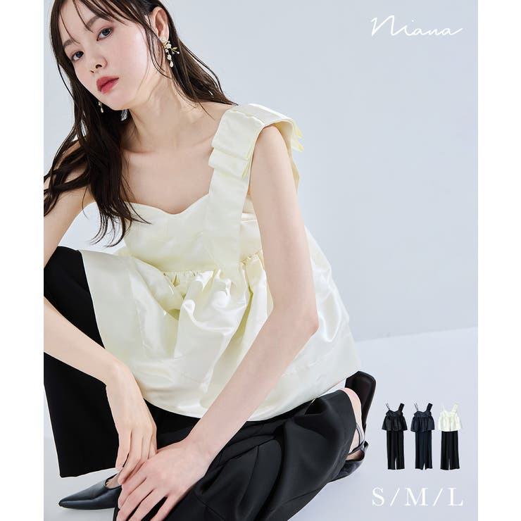 niana ニアナ アシンメトリーリボンセットアップ | Fashion Letter | 詳細画像1 