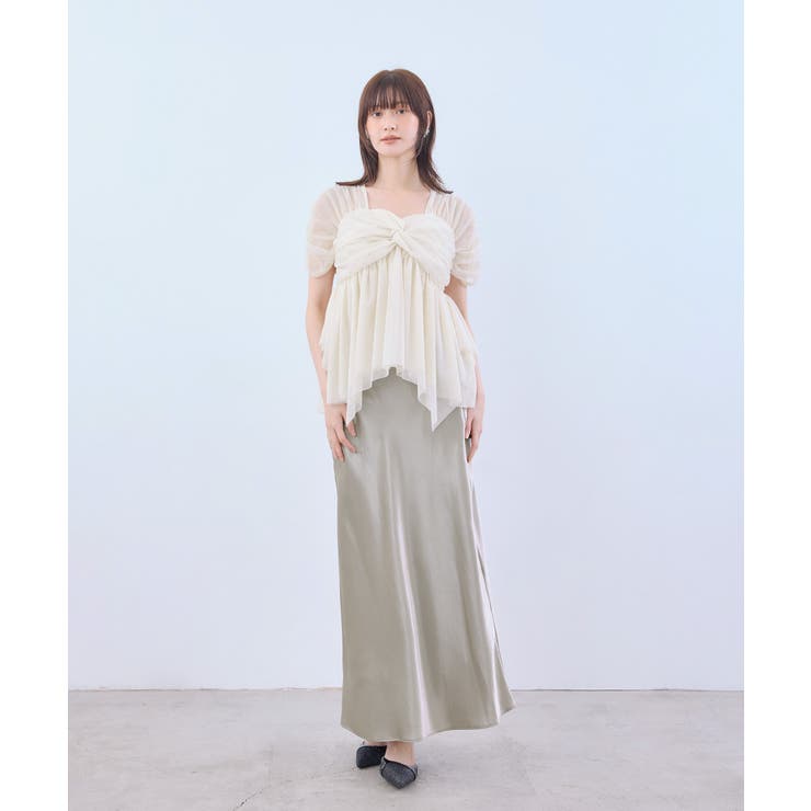 niana ニアナ サテンナロースカートセットアップ | Fashion Letter | 詳細画像3 
