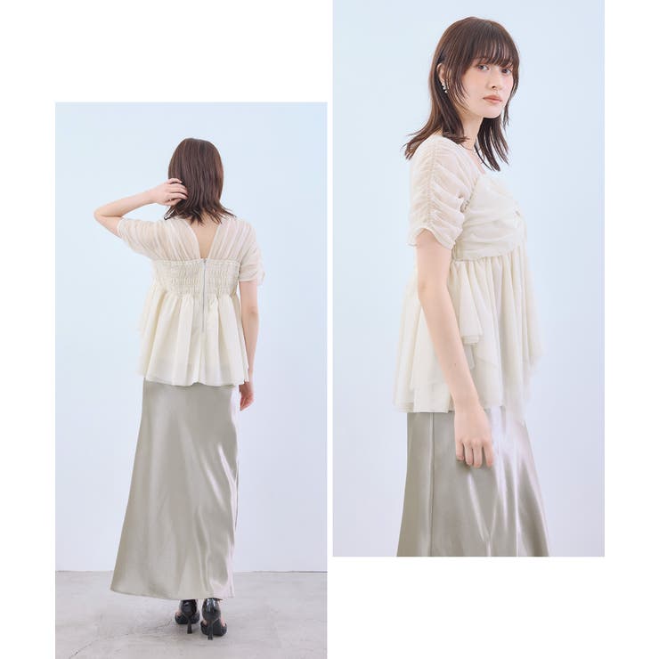 niana ニアナ サテンナロースカートセットアップ | Fashion Letter | 詳細画像4 