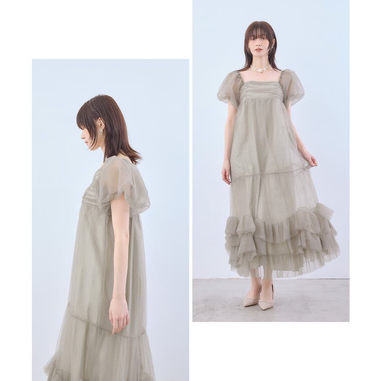 niana ニアナ ボリュームチュールパフスリーブドレス | Fashion Letter | 詳細画像10 