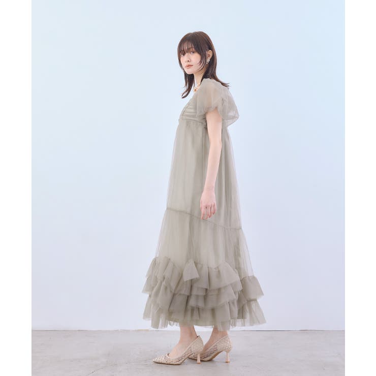 niana ニアナ ボリュームチュールパフスリーブドレス | Fashion Letter | 詳細画像11 