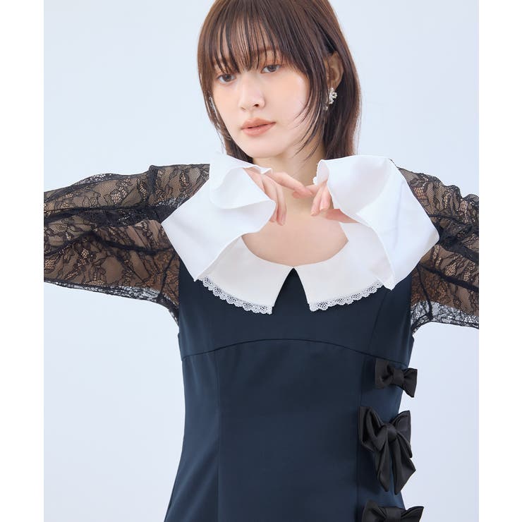 niana ニアナ ミックスリボンラインドレス | Fashion Letter | 詳細画像8 