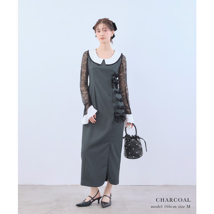 niana ニアナ ミックスリボンラインドレス | Fashion Letter | 詳細画像12 