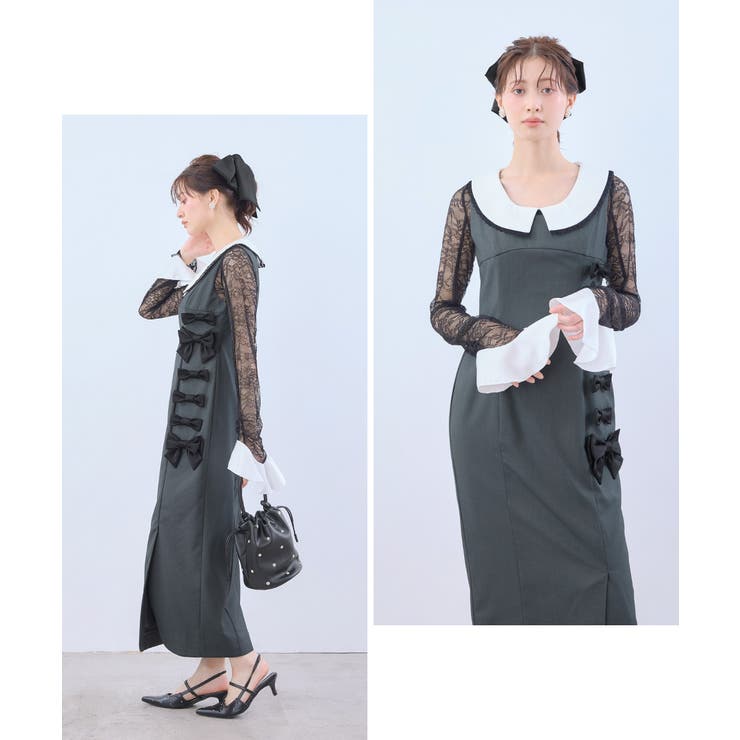 niana ニアナ ミックスリボンラインドレス | Fashion Letter | 詳細画像14 