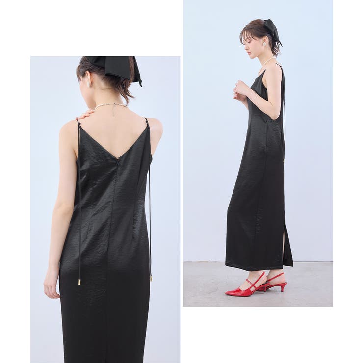niana ニアナ グロッシーサテンドレス | Fashion Letter | 詳細画像12 