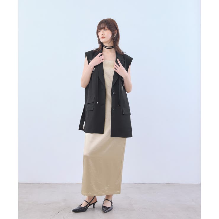 niana ニアナ ビジューボックスシルエットジレ | Fashion Letter | 詳細画像3 