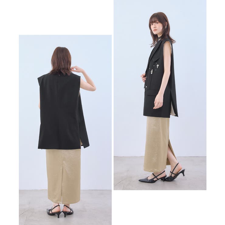 niana ニアナ ビジューボックスシルエットジレ | Fashion Letter | 詳細画像4 