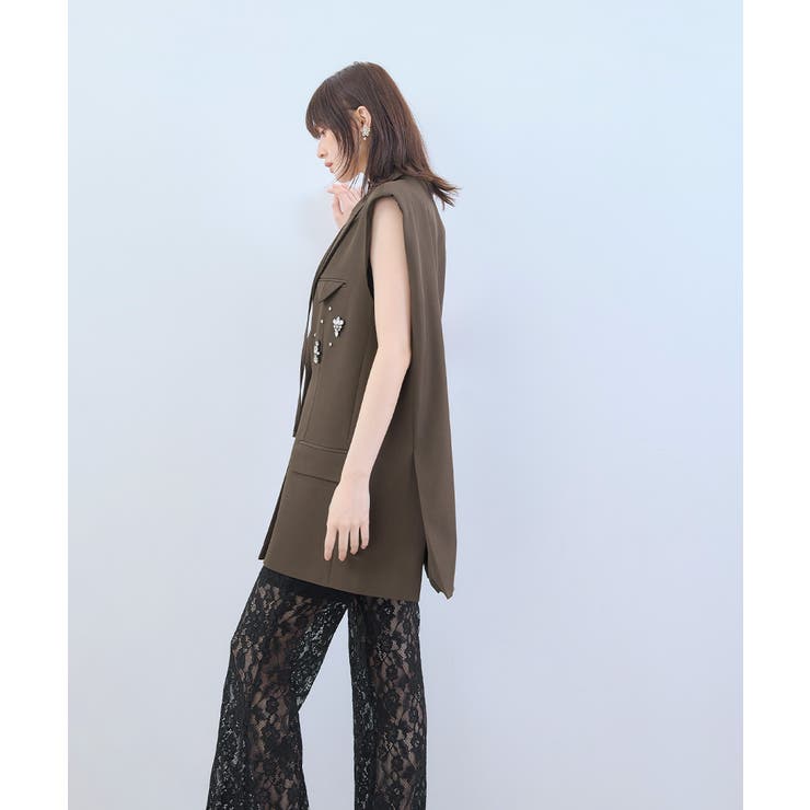 niana ニアナ ビジューボックスシルエットジレ | Fashion Letter | 詳細画像17 