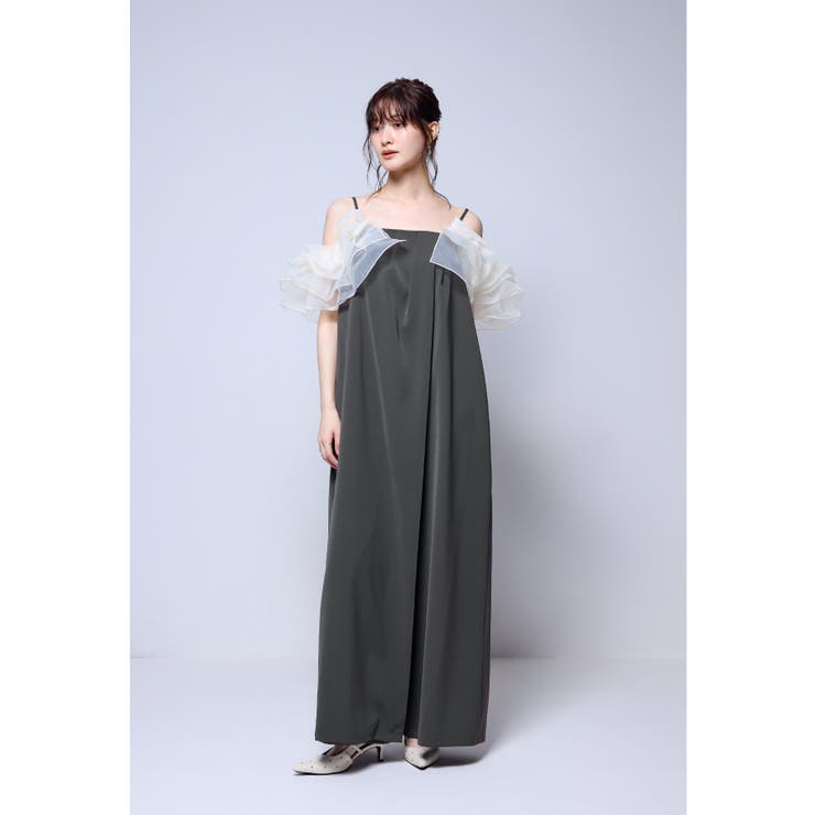 スモークブラウン | niana ニアナ フリルラップオールインワン | Fashion Letter