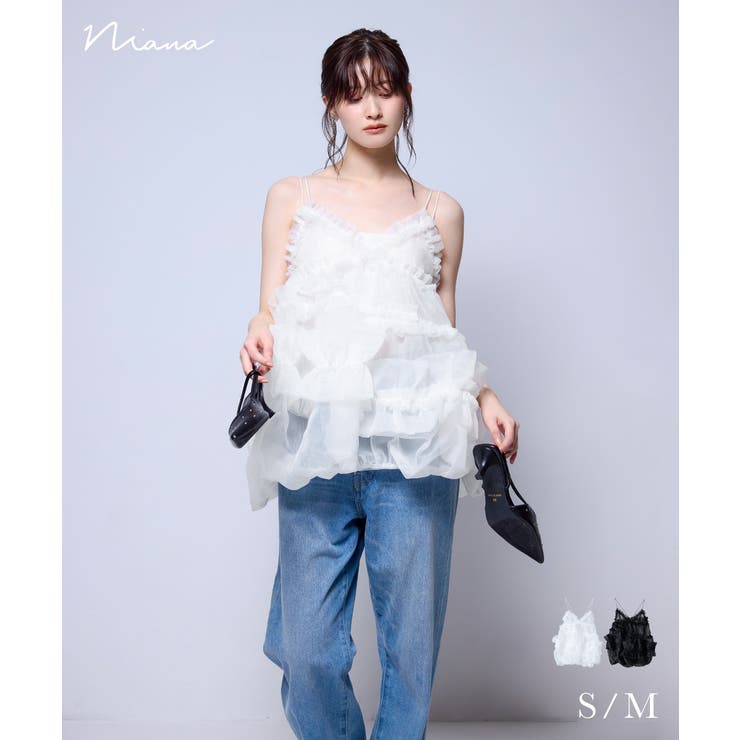 niana ニアナ オーガンザフリルバルーンキャミ | Fashion Letter | 詳細画像1 