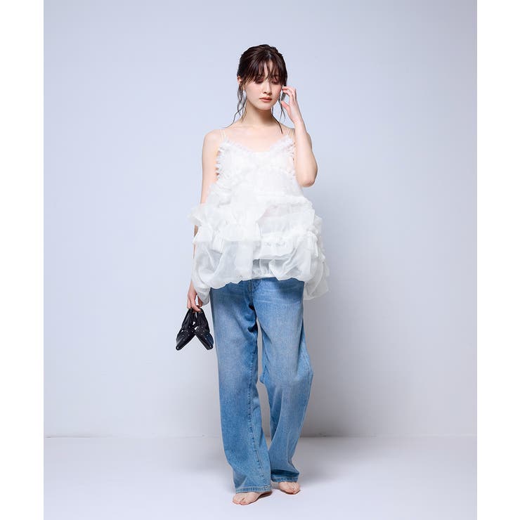 niana ニアナ オーガンザフリルバルーンキャミ | Fashion Letter | 詳細画像7 