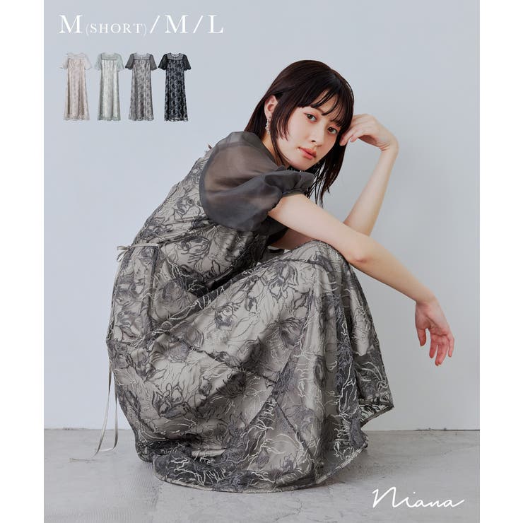 niana ニアナ ニュアンスフラワーレースドレス | Fashion Letter | 詳細画像1 