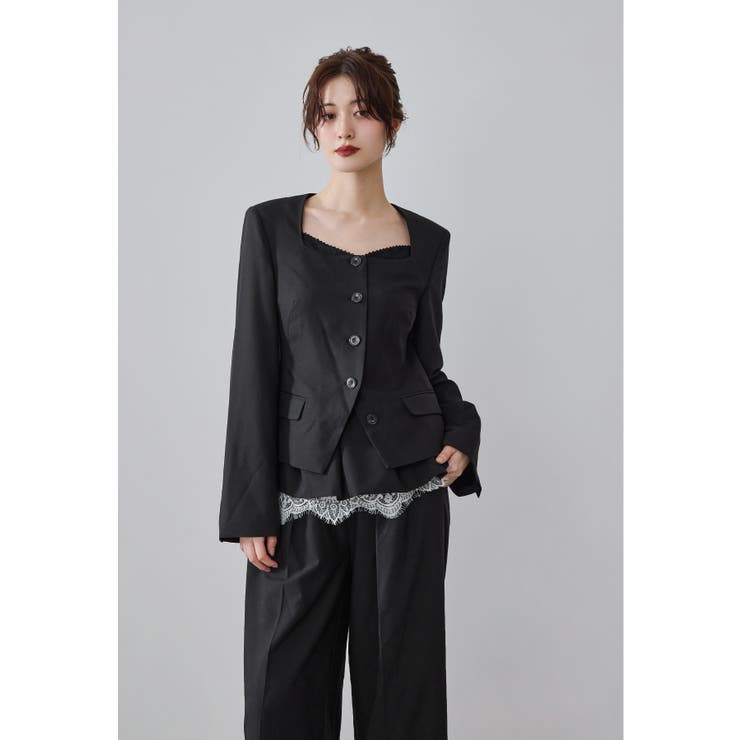 ブラック | niana ニアナ ファムぺプラムセットアップドレス | Fashion Letter
