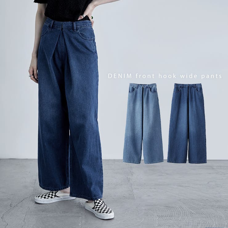 etoll エトル デニムフロントホックワイドパンツ | Fashion Letter | 詳細画像1 