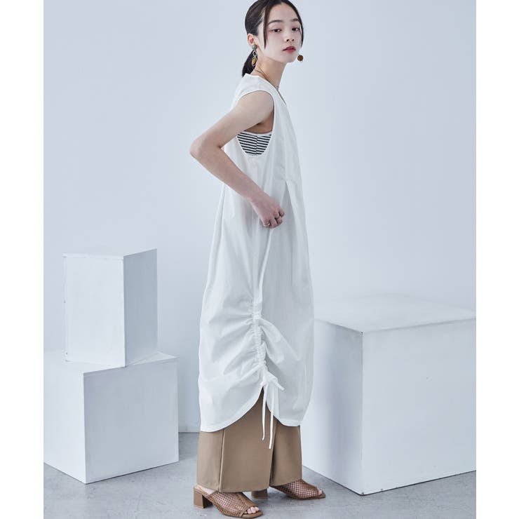 サイドシャーリング ノースリーブワンピース ワンピース | Fashion Letter | 詳細画像6 