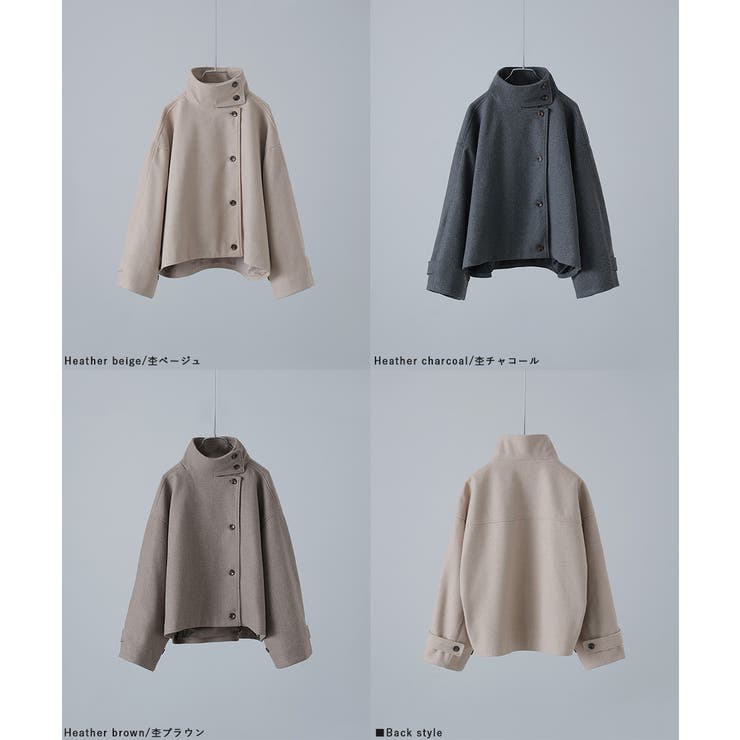 etoll エトル 2wayスタンドカラーショートコート[品番：FT000009073