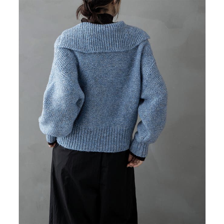 etoll エトル ミックスニットダブルジップカーディガン | Fashion Letter | 詳細画像15 