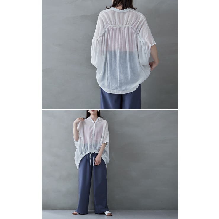 etoll エトル バックギャザードロストヘムブラウス | Fashion Letter | 詳細画像6 