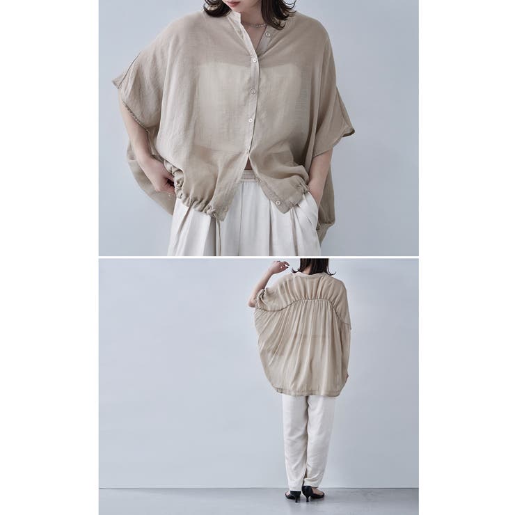 etoll エトル バックギャザードロストヘムブラウス | Fashion Letter | 詳細画像10 