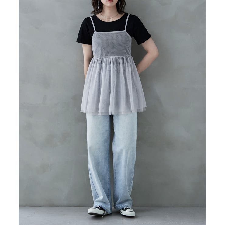 etoll エトル バックリボンチュールキャミソール | Fashion Letter | 詳細画像4 
