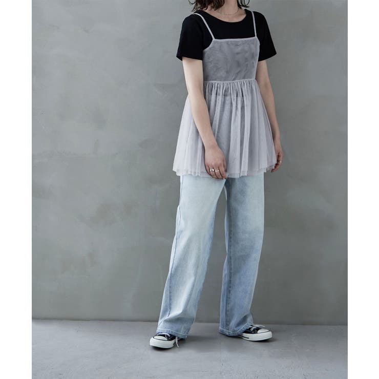 etoll エトル バックリボンチュールキャミソール | Fashion Letter | 詳細画像5 