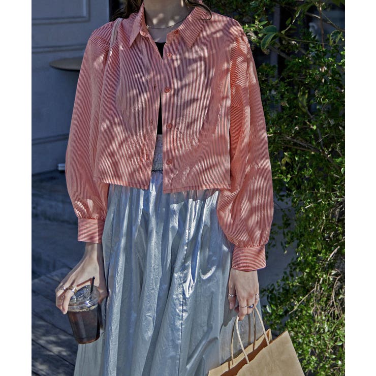 etoll エトル シアーショートストライプシャツ | Fashion Letter | 詳細画像13 