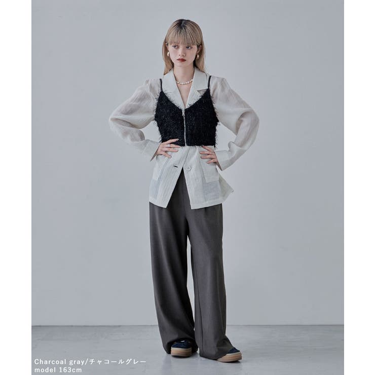 etoll エトル ストレッチタックワイドパンツ | Fashion Letter | 詳細画像8 