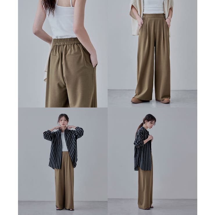 etoll エトル ストレッチタックワイドパンツ | Fashion Letter | 詳細画像13 