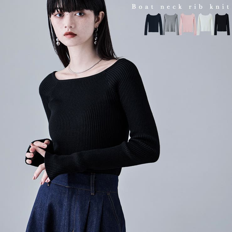 etoll エトル ボートネックリブニット | Fashion Letter | 詳細画像1 