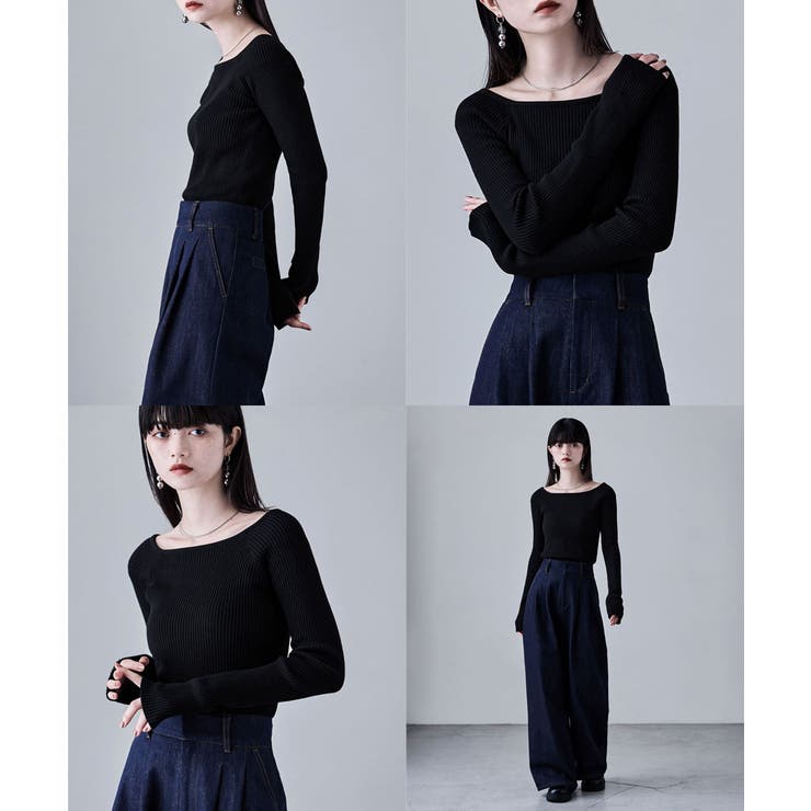 etoll エトル ボートネックリブニット | Fashion Letter | 詳細画像4 