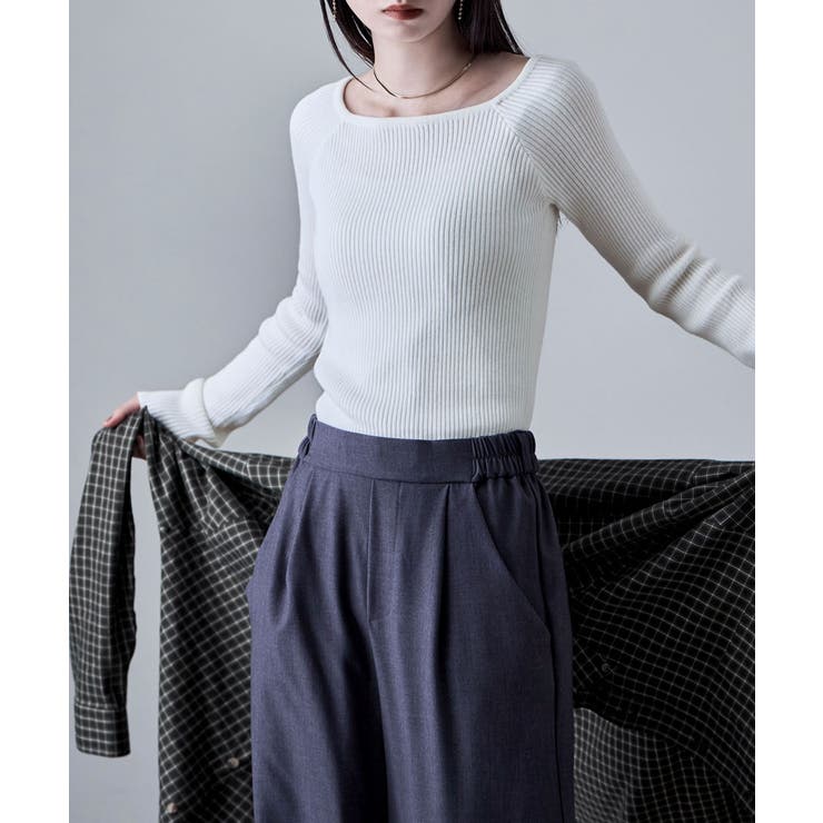 etoll エトル ボートネックリブニット | Fashion Letter | 詳細画像9 