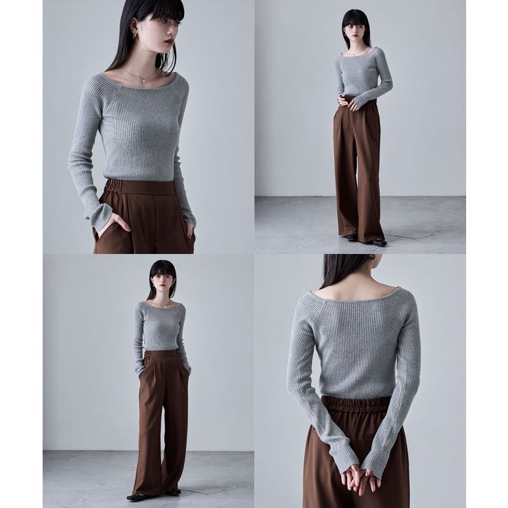 etoll エトル ボートネックリブニット | Fashion Letter | 詳細画像11 