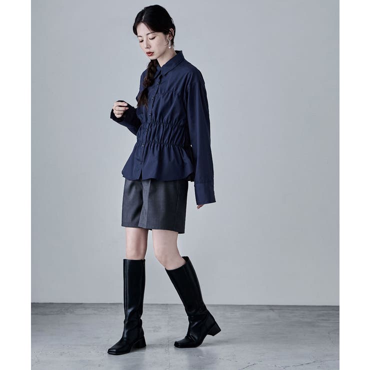 etoll エトル ウエストシャーリングペプラムブラウス | Fashion Letter | 詳細画像6 